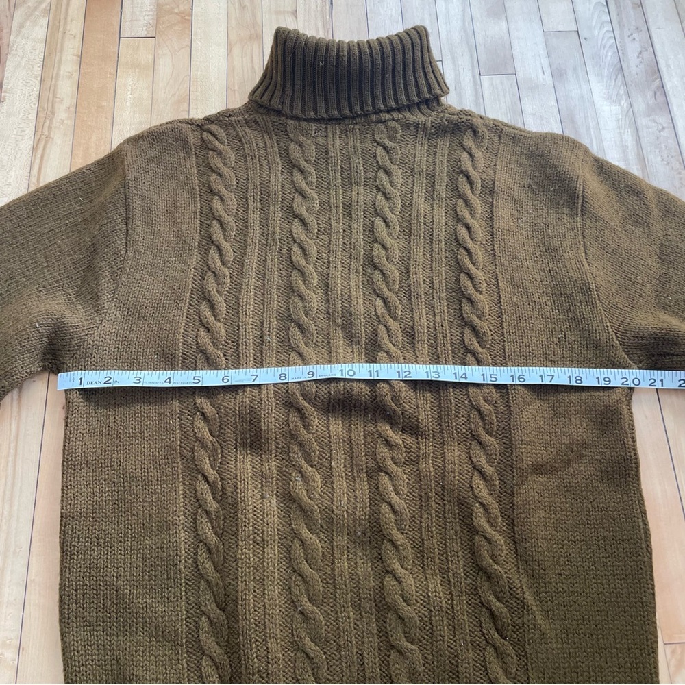 Pendleton Brown Cable-Knit Turtleneck Sweater - image 7